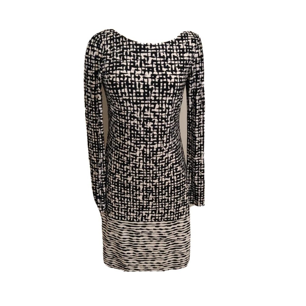 Vince Camuto Black and White Midi Dress